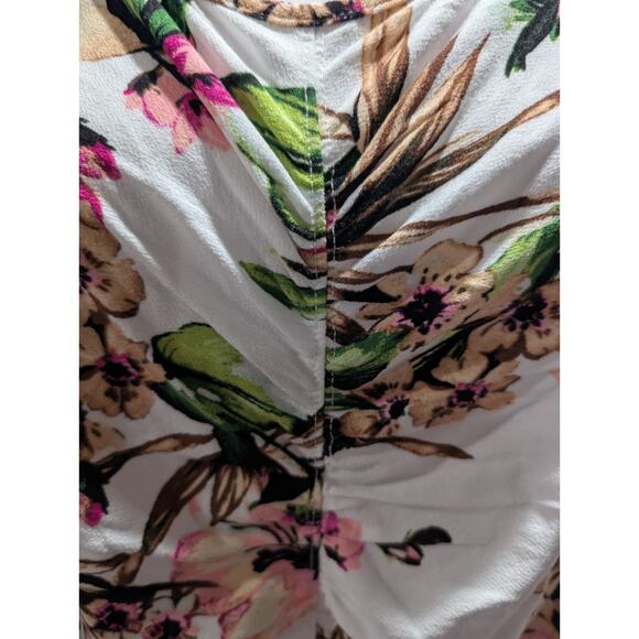 Lane Bryant Rayon Top Floral Women's Plus Size 18 20 1X Short Ruched Sleeve NWT - Picture 3 of 16